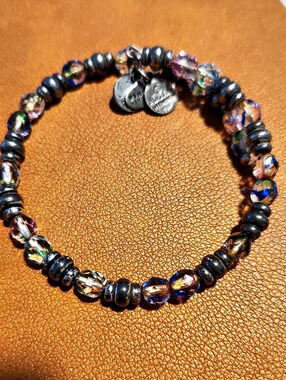 Alex and Ani Vintage Sixty-Six Beaded Wrap Bracelet Black & Multicolor